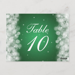Postal Elegante número de mesa Fiesta Esparkle verde esme