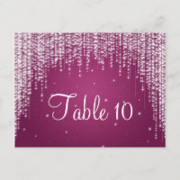 Elegante Número de Mesa Noche Dazzle Berry Rosa