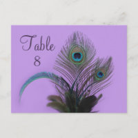 Elegante Número de tabla de pavo real (púrpura)