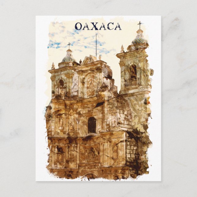 Postal Elegante Oaxaca México Templo de Santo Domingo (Anverso)
