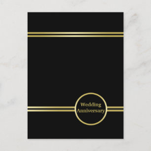 Postal Elegante oro Monograma personalizado sobre negro