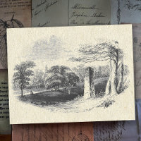 Elegante paisaje de campo blanco negro blanco ingl