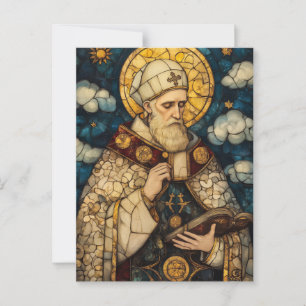 Postal Elegante Papa de vidrio manchado