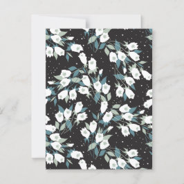 Postal Elegante Patrón de flor tulipán Fondo negro