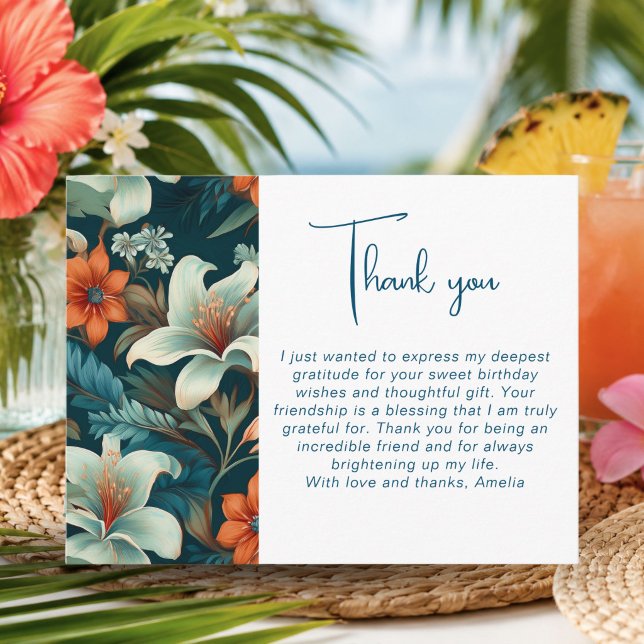 Postal Elegante patrón de flores tropicales y follaje Gra (Subido por el creador)