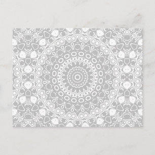 Postal Elegante patrón de mandala de plata