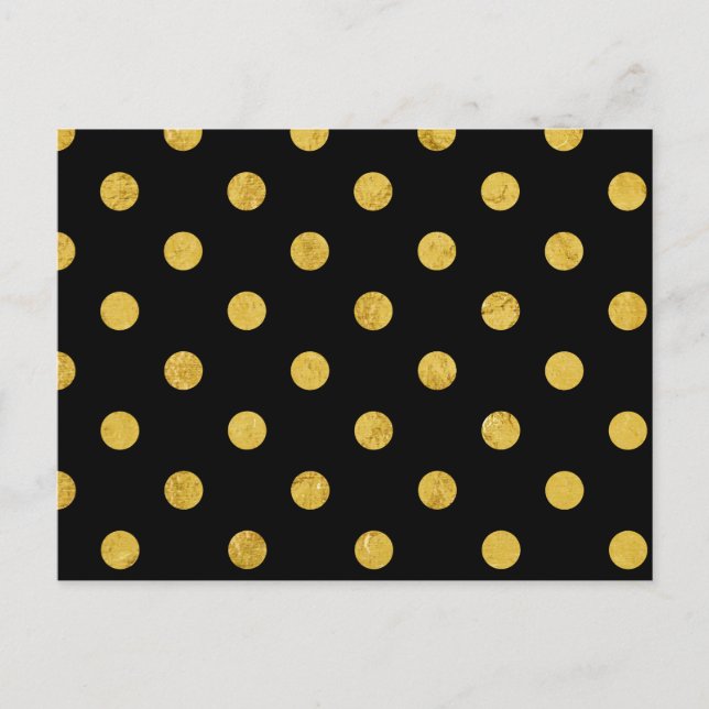 Postal Elegante Patrón De Punto De Polka Negro Y Relieve  (Anverso)