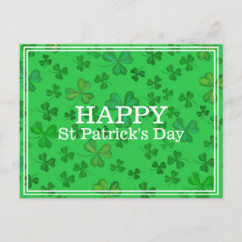 Postal Elegante Patrón de Shamrock del Día de San Patrici