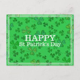 Postal Elegante Patrón de Shamrock del Día de San Patrici