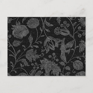 Postal Elegante patrón floral negro