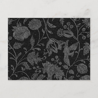 Postal Elegante patrón floral negro