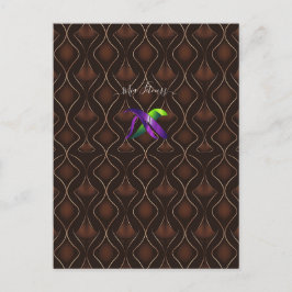 Postal Elegante patrón geométrico Art Déco marrón dorado