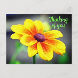Postal Elegante pensamiento individual amarillo naranja d