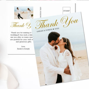 Postal Elegante Personalizado de caligrafía de oro 2 Foto