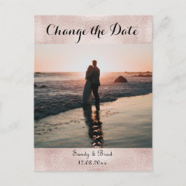 Postal Elegante Personalizado moderno foto cambio Boda de