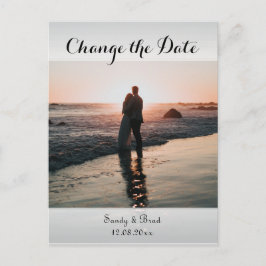 Postal Elegante Personalizado moderno foto cambio Boda de