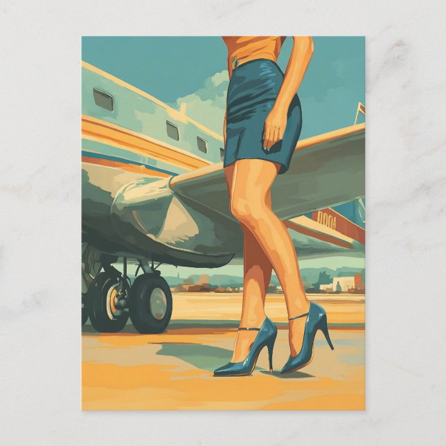 Postal Elegante piloto del Jet (Anverso)
