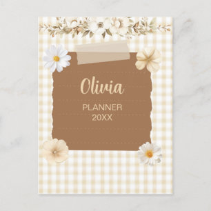 Postal Elegante Planificador con sello suave y acentos Ro