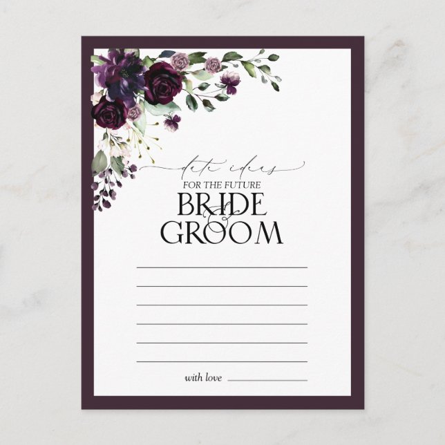 Postal Elegante Plum Purple Watercolor Ideas (Anverso)