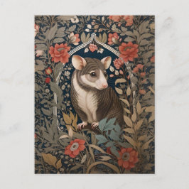 Postal Elegante Possum William Morris Inspiración Floral