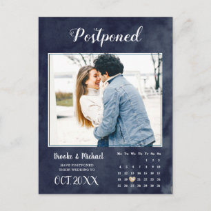 Postal Elegante postergación del Boda del calendario foto