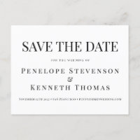 Elegante presupuesto negro y blanco Save The Date