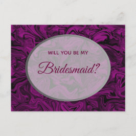 Postal Elegante propuesta de la dama de honor púrpura