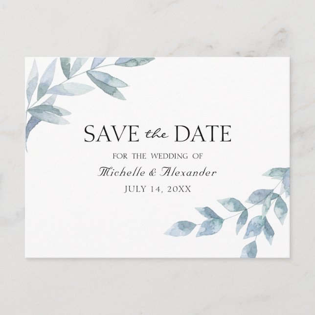 Postal Elegante prospecto acuático Guarde la fecha (Anverso)