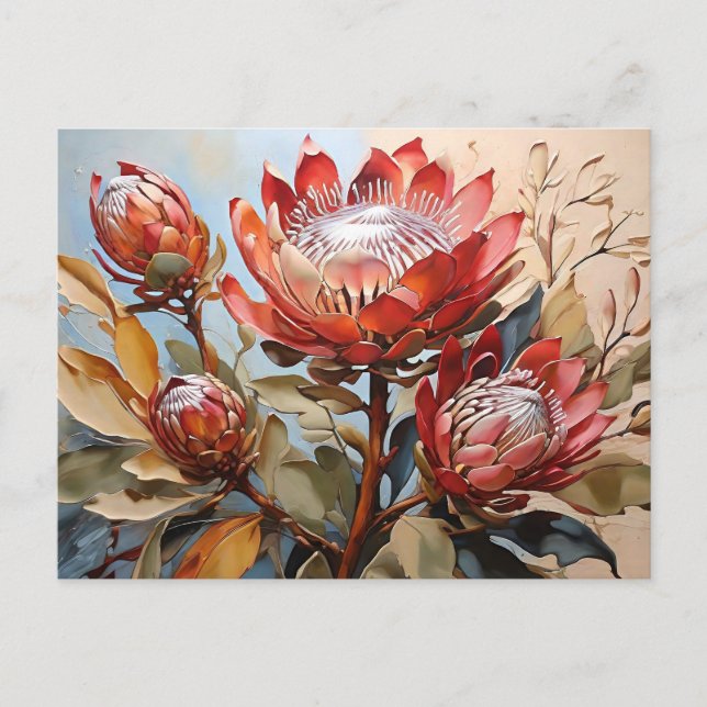Postal Elegante Protea Art Graceful Floral Design (Anverso)