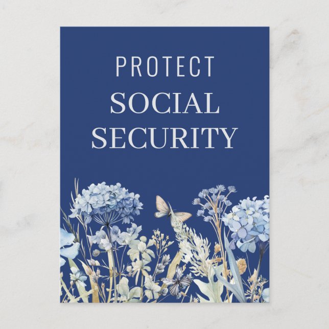 Postal Elegante Proteger la Seguridad Social Política (Anverso)
