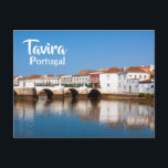 Postal Elegante puente romano de Portugal en Tavira<br><div class="desc">Diseño lindo y elegante con características de fotografía del puente romano en la ciudad de Tavira en el Algarve en Portugal. esta postal será un regalo perfecto y personalizado.</div>