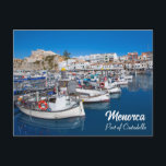 Postal Elegante Puerto Menorca de Ciutadella<br><div class="desc">El diseño es elegante y elegante,  con fotografías del puerto de Ciutadella en la isla española de Menorca en el Mar Mediterráneo en Europa,  y esta postal será un regalo personalizado perfecto.</div>