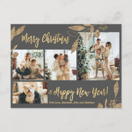 Postal Elegante puesto de Leafy de Oro 4 Navidades de Col
