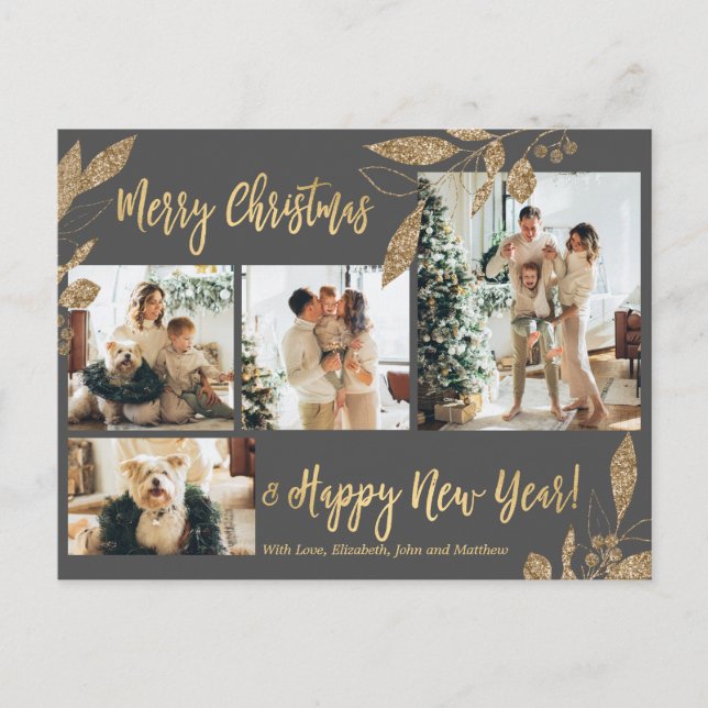 Postal Elegante puesto de Leafy de Oro 4 Navidades de Col (Anverso)