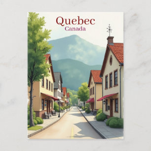 Postal Elegante Quebec Canadá acuarela