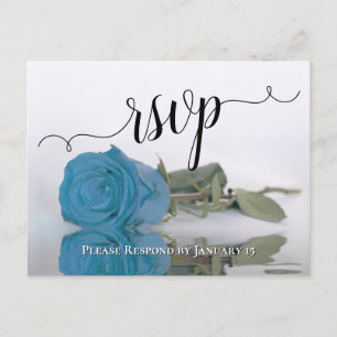 Postal Elegante Reflejando la Boda Rosa Azul del cielo RS