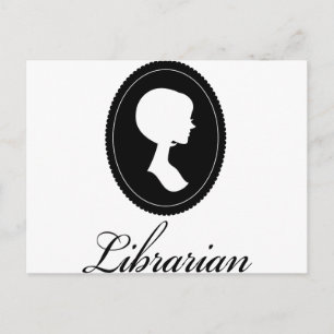 Postal Elegante regalo bibliotecario de silueta