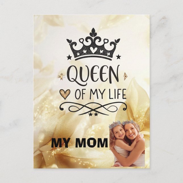 Postal Elegante Reina de mi Vida - Mi Mamá (Anverso)