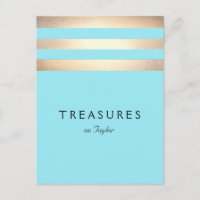 Elegante Relieve metalizado dorado Faux Azul turqu