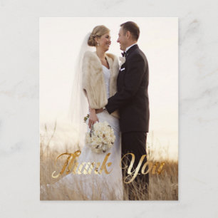 Postal Elegante, Relieve metalizado dorado, Gracias, Pers