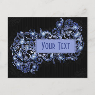Postal Elegante Remolino Brillante Azul