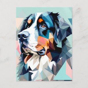 Postal Elegante retrato de perro montaña bernesa