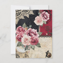 Postal Elegante Romántico Romántico Vintage Gótico