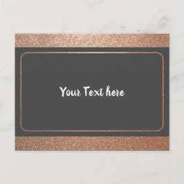 Postal Elegante Rosa de diseño de marco de borde dorado s