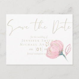 Postal Elegante Rosa Oro Moderno Boda Sparkle