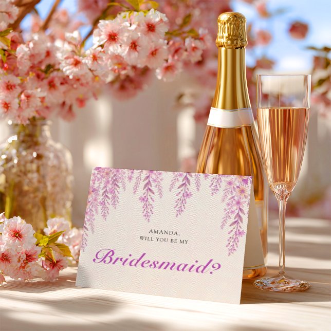Postal Elegante Rosa Suave Lavanda Boda Dama de Honor  (Subido por el creador)