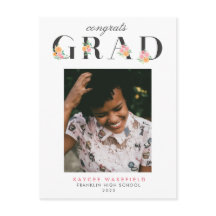 Elegante Rosas de acuarela Foto de graduación