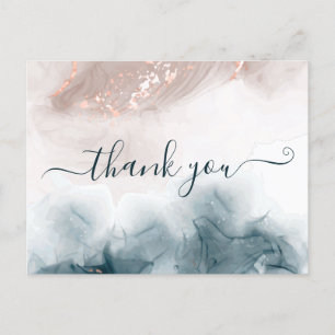 Postal Elegante Rubor Blue con tinta de alcohol