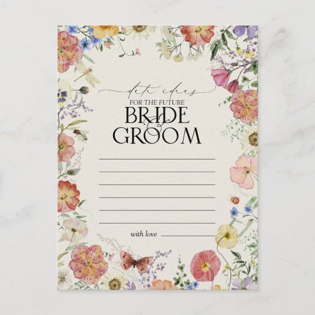 Postal Elegante Rust Naranja acuarela Floral Fecha Ideas  (Anverso)
