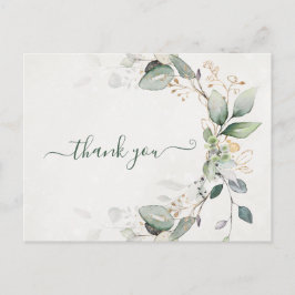 Postal Elegante rústico oro vegetación eucalipto moderno